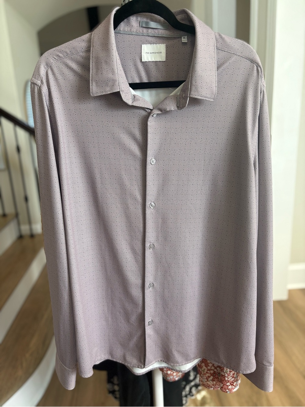 7 Diamonds Mauve Micro Dot Long Sleeve Dress Shirt